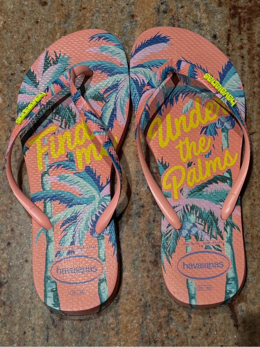 Like New! Havaianas Slim Summer "Find Me Under the Palms" flip-flops - Sz 9-10